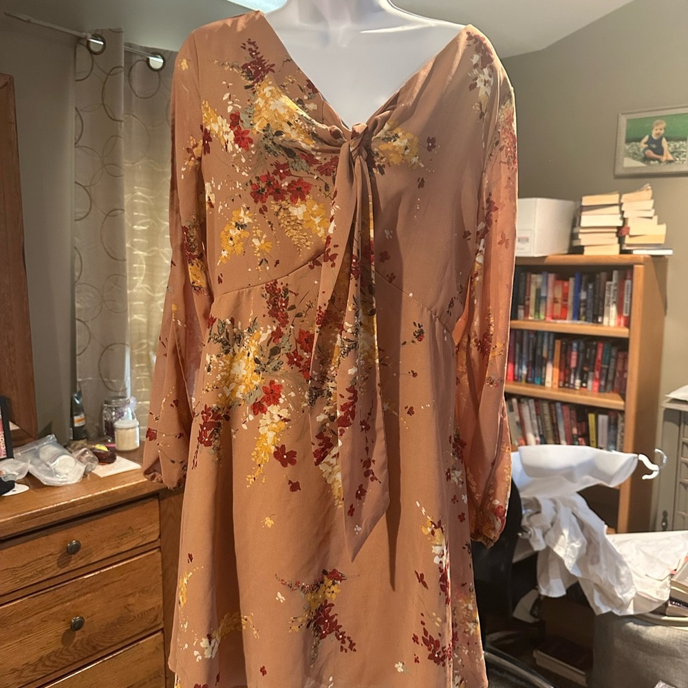 Floral Tie-Front Dress